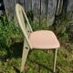 Série de 6 chaises Baumann bois vert avec assise galette clair années 80 vintage