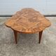Vintage art deco coffee table with geometric marquetry