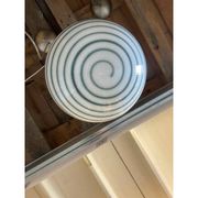 Murano Style Glass Pendant Swirling Green and White