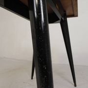 Bistro table Henri Julien, model Tolix T55 with a Formica top, 1950s.