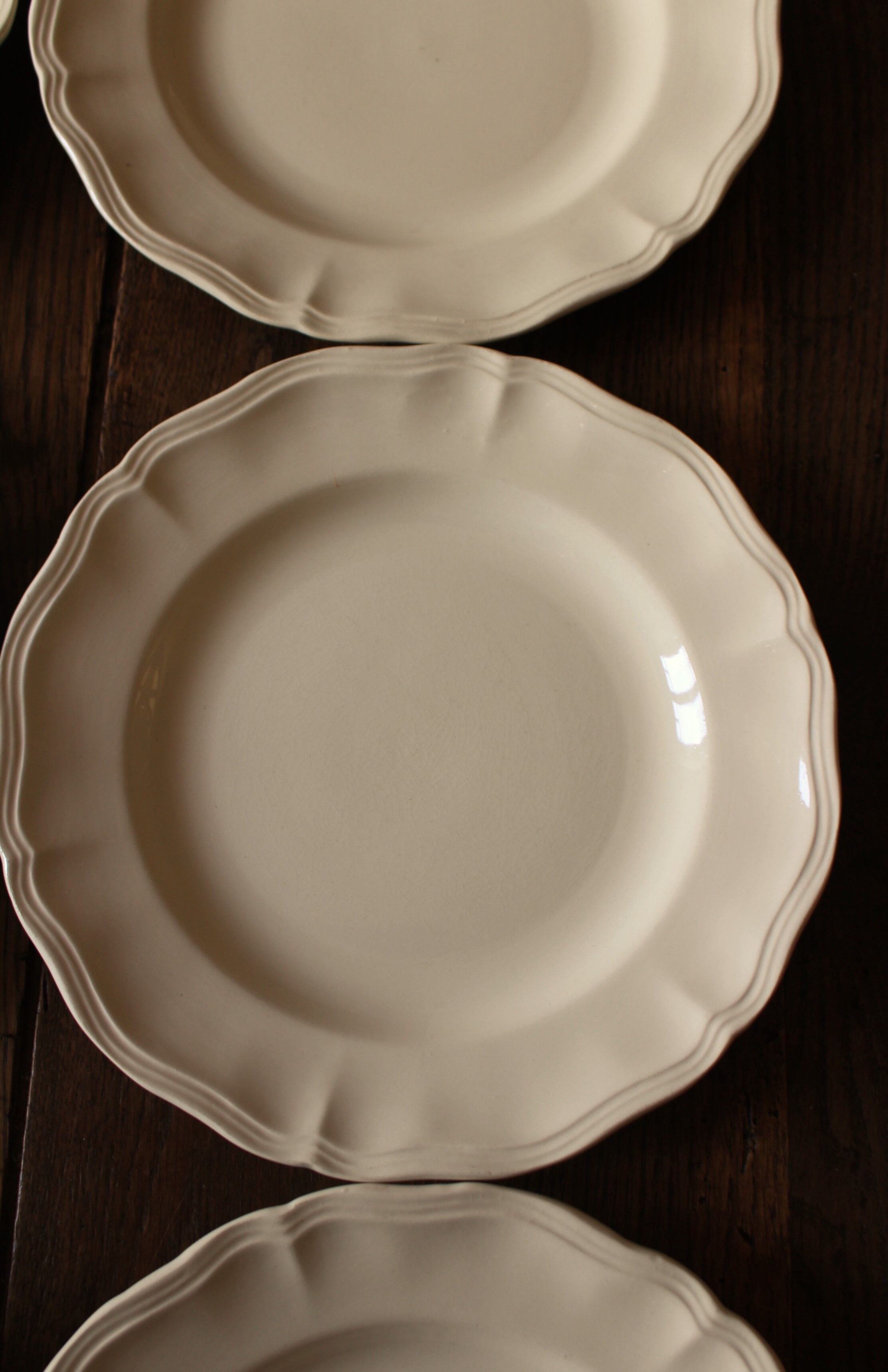 Lot 8 flat plates unbleached earthenware Sarreguemines