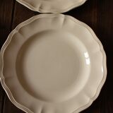 Lot 8 flat plates unbleached earthenware Sarreguemines
