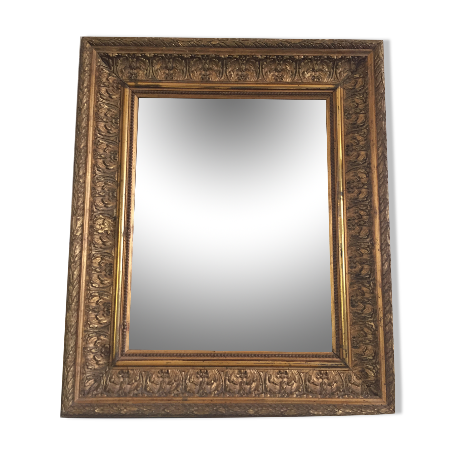 Mirror/Frame Barbizon/Wood&Stucco gilded with fine gold/XIXth