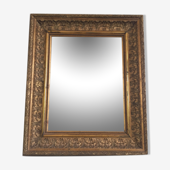 Mirror/Frame Barbizon/Wood&Stucco gilded with fine gold/XIXth