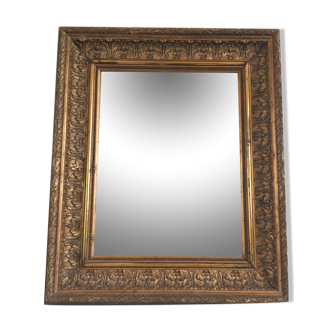 Mirror/Frame Barbizon/Wood&Stucco gilded with fine gold/XIXth