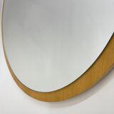 1970's Midcentury Round Wall Mirror, Czechoslovakia