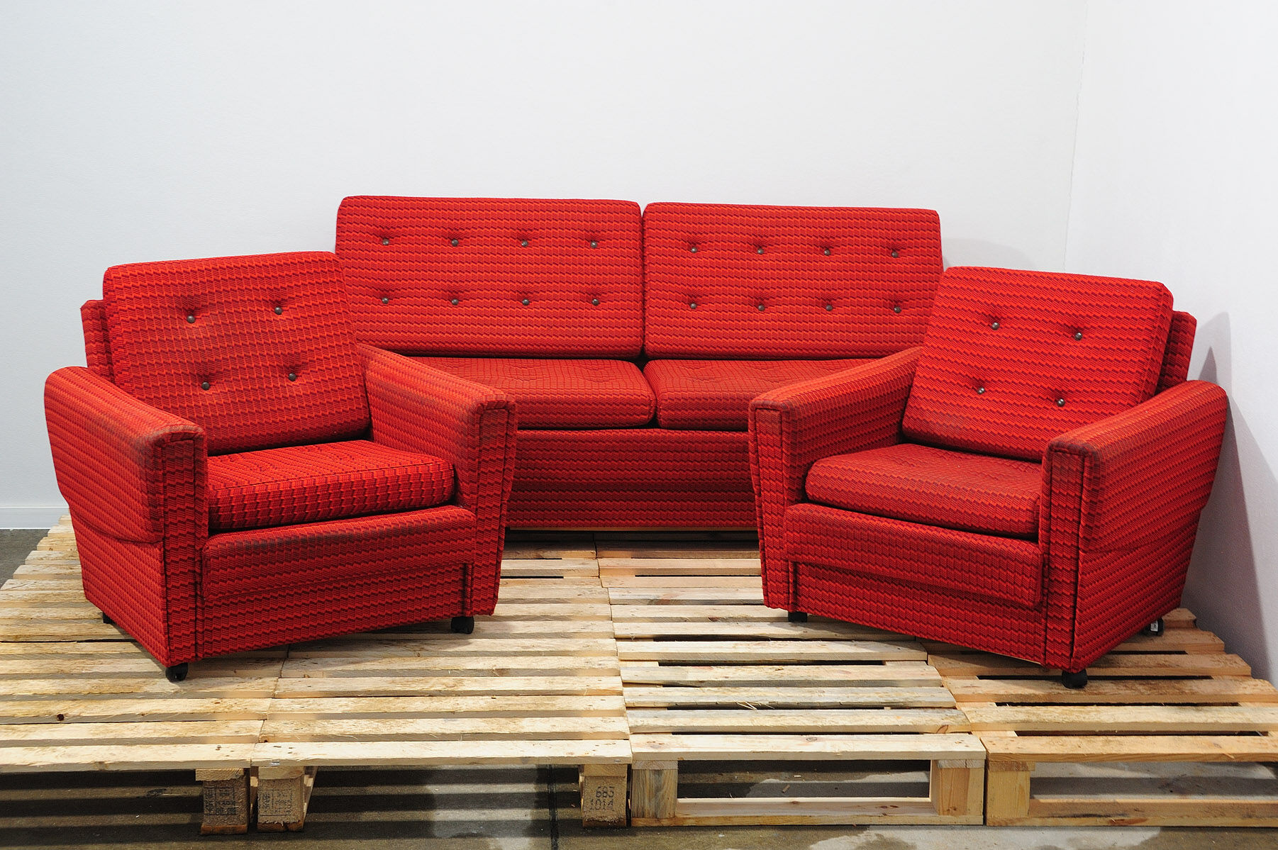 Ensemble de salon vintage bloc de l’Est, Tchécoslovaquie, années 1970