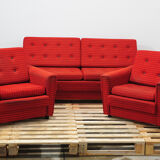 Ensemble de salon vintage bloc de l’Est, Tchécoslovaquie, années 1970