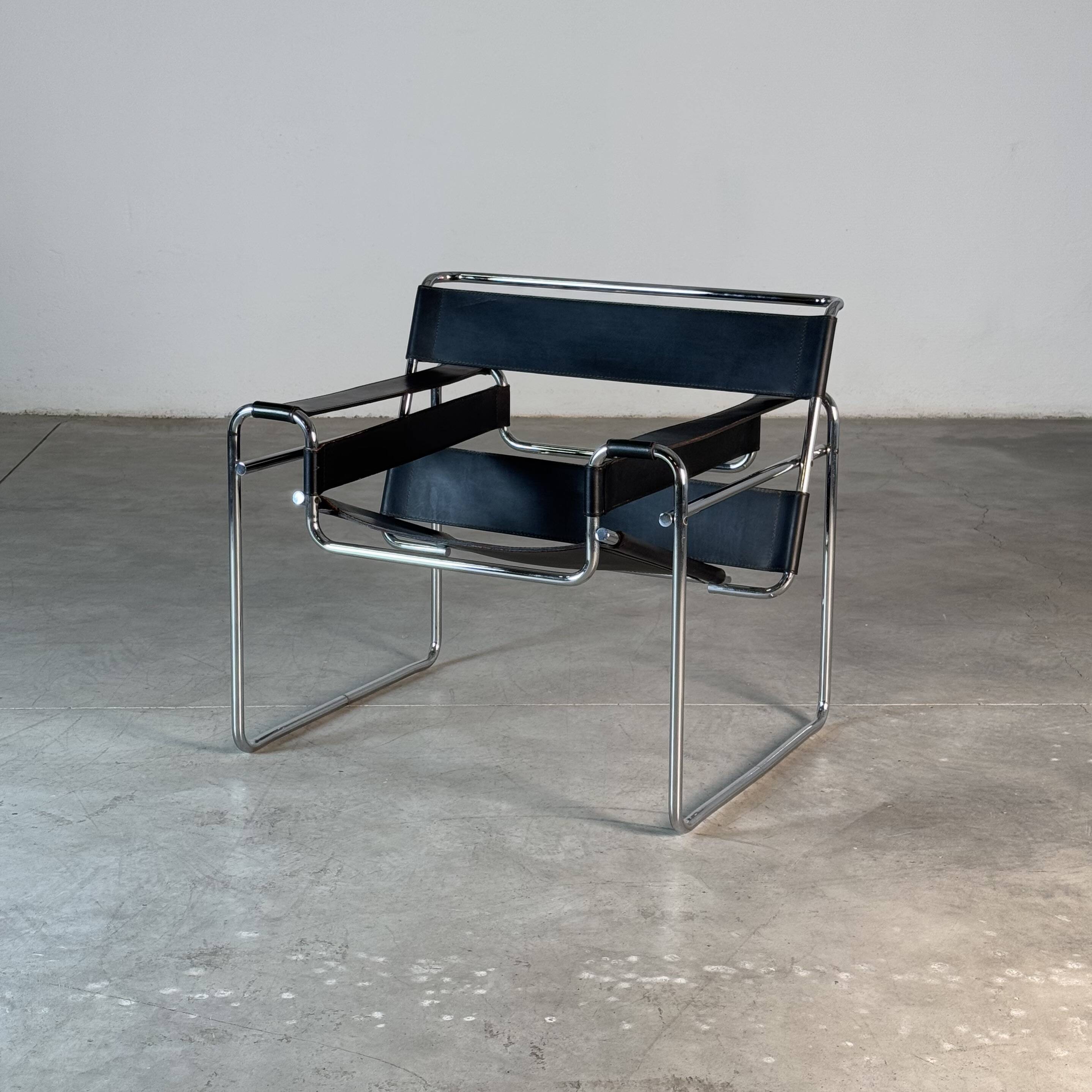 Marcel Breuer Wassily Chair for Gavina, Bauhaus Icon in Leather, 1960s
