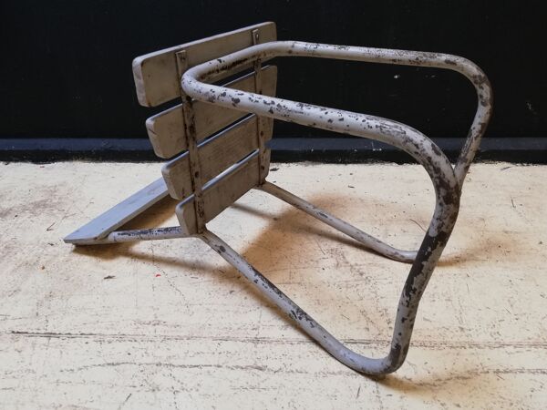 6 chaises de jardin vintage en bois et métal