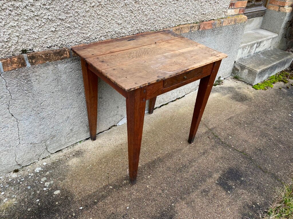 Solid wood desk with 1 drawer 75x52cm
