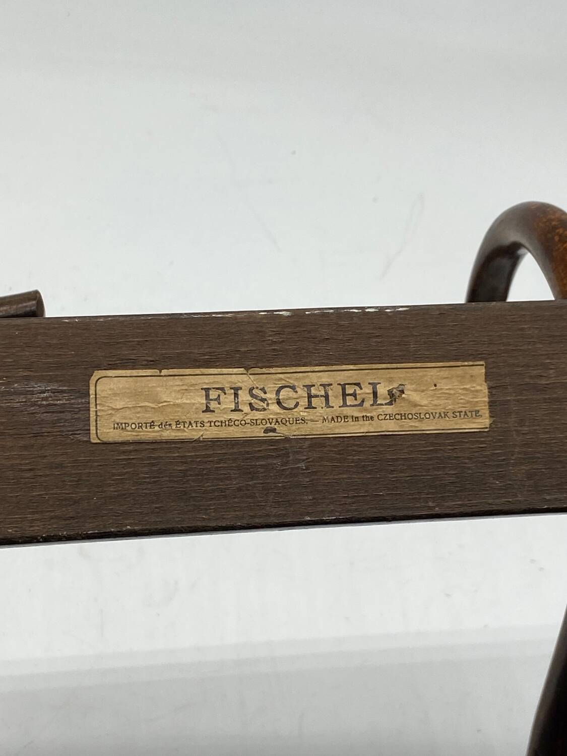Vintage / antique Fischel curved wooden coat rack