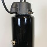 Industrial bauhaus black enamel pendant lamp, 1930s