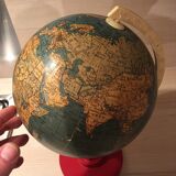 Earth globe ancient wooden foot