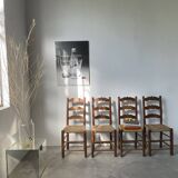Rustic handcrafted oak chairs 1900