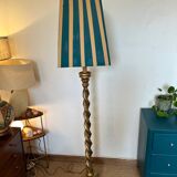 Vintage floor lamp, maximalist style, striped lampshade