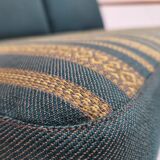 1970s, Scandinavian 2-seater sofa, furniture wool, solid oak wood.