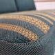 1970s, Scandinavian 2-seater sofa, furniture wool, solid oak wood.