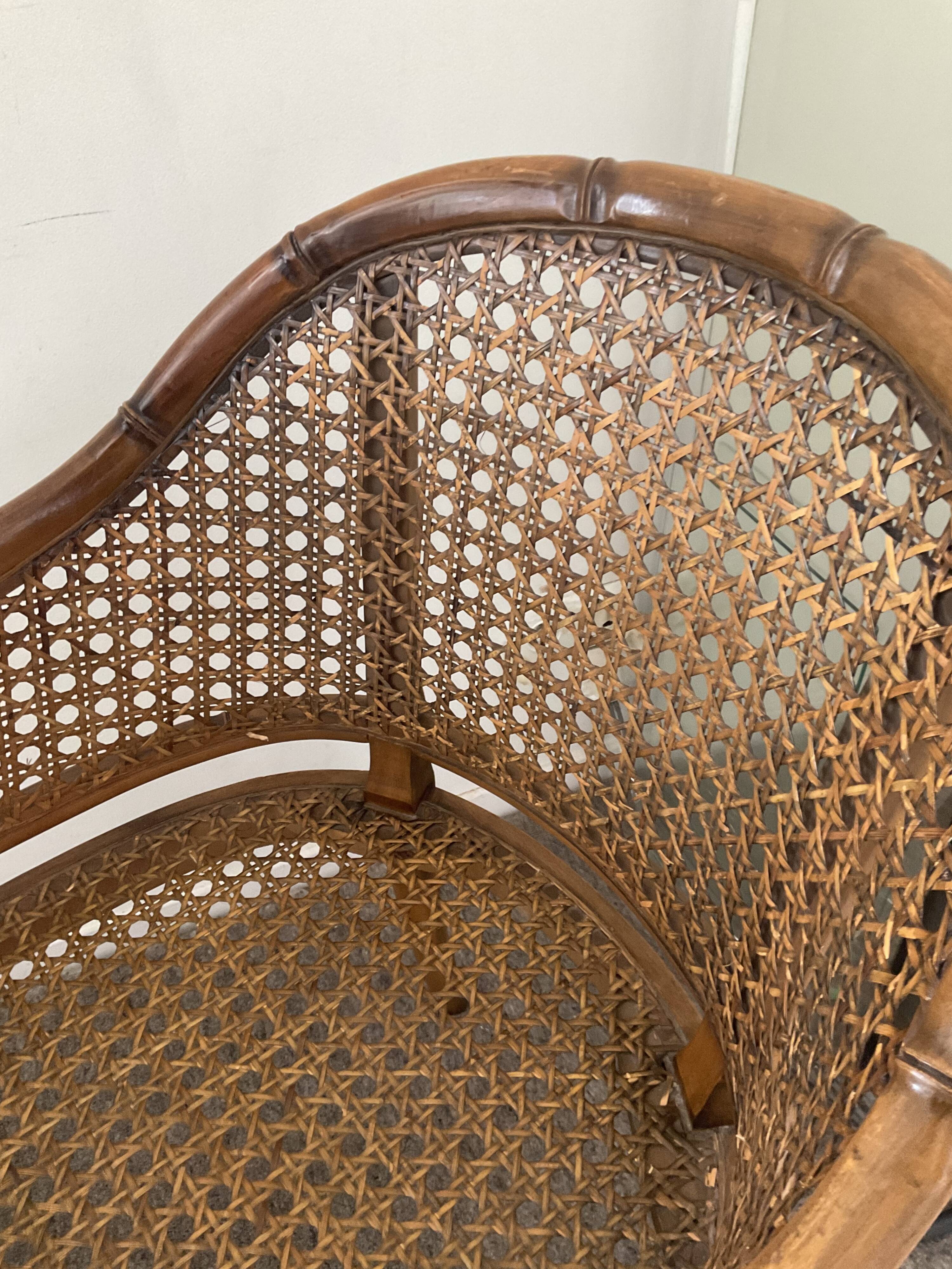 Pair of canned armchairs from the 50s and 60s