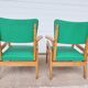 2 old scandinavian-style armchairs with 2 positions 50s