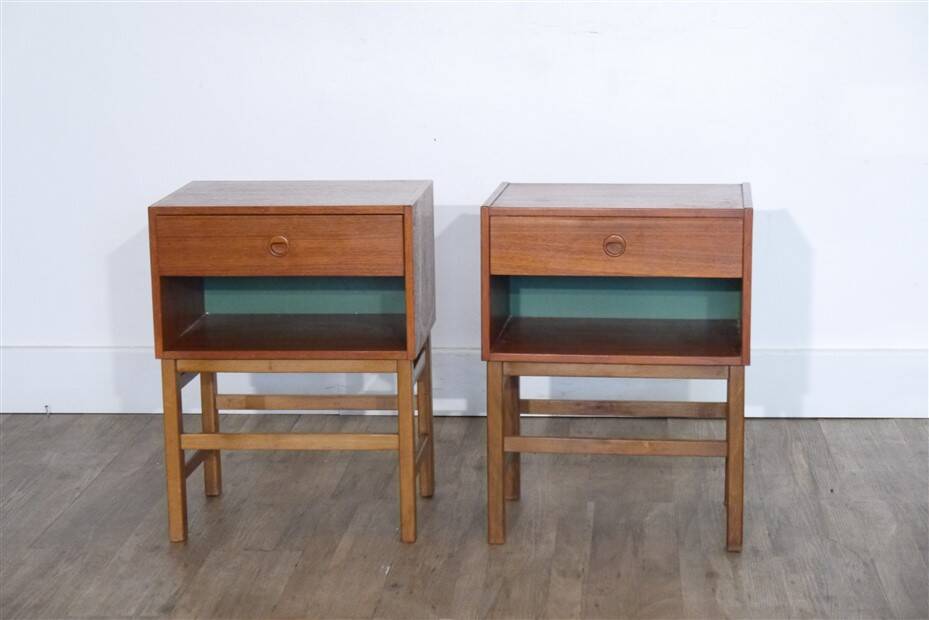 Paire de chevets vintage scandinave en teck 1960