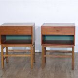 Paire de chevets vintage scandinave en teck 1960