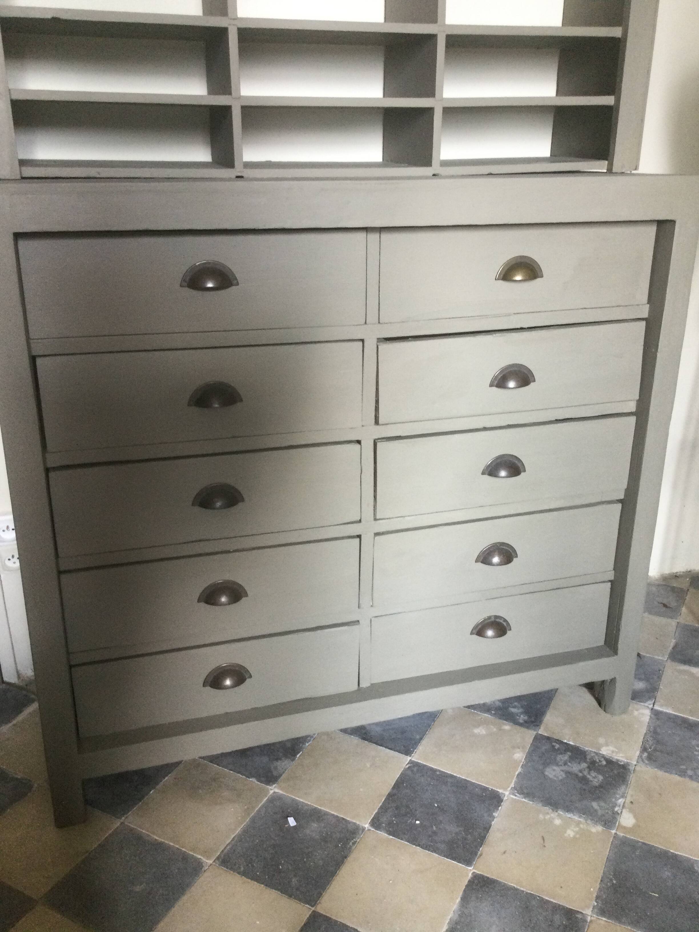 Antique bookcase with drawers