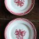 6 mismatched flat plates pairs Terre de Fer Marsac Flowers Digoin