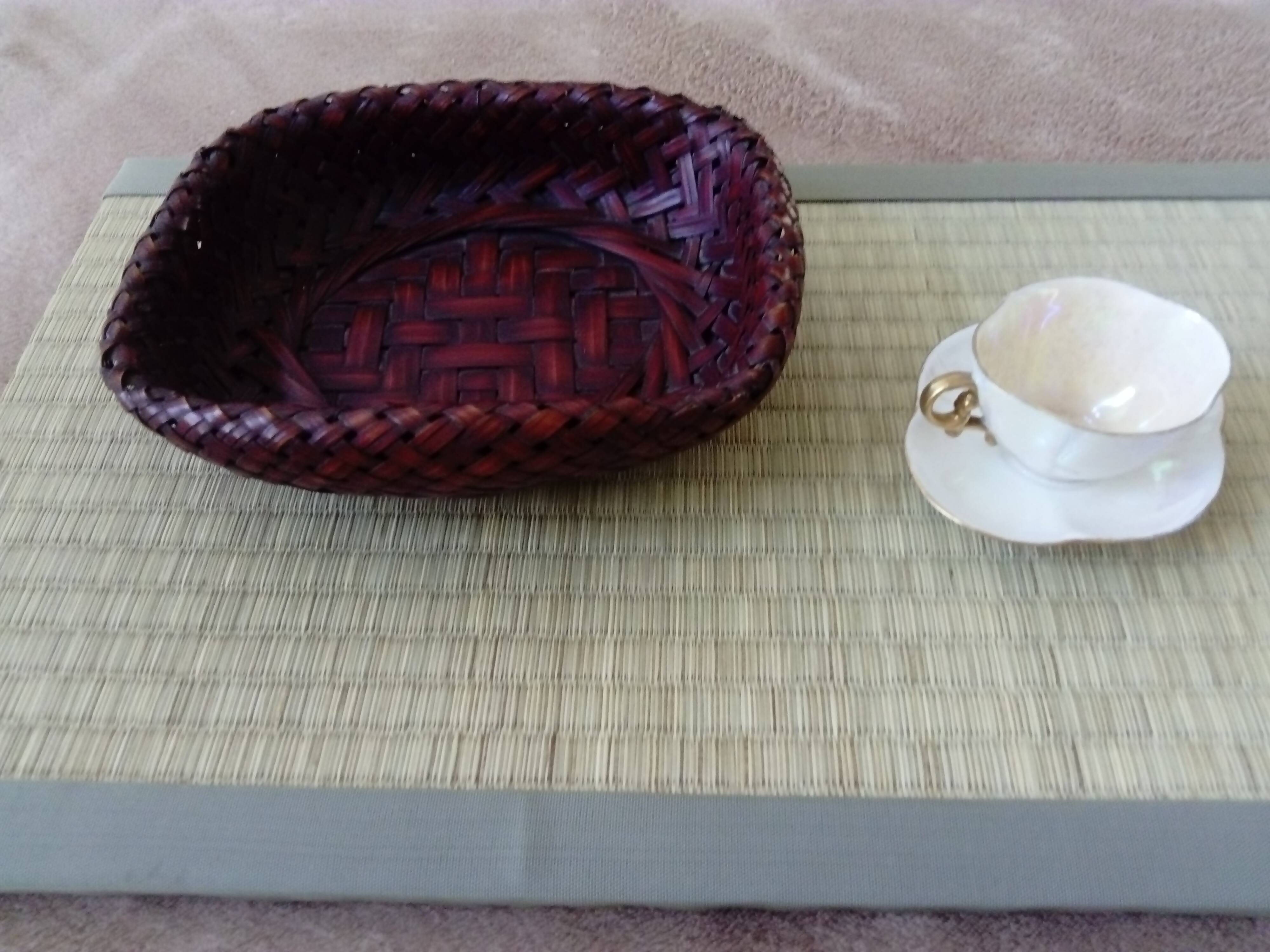Japanese woven bamboo basket Ikebana