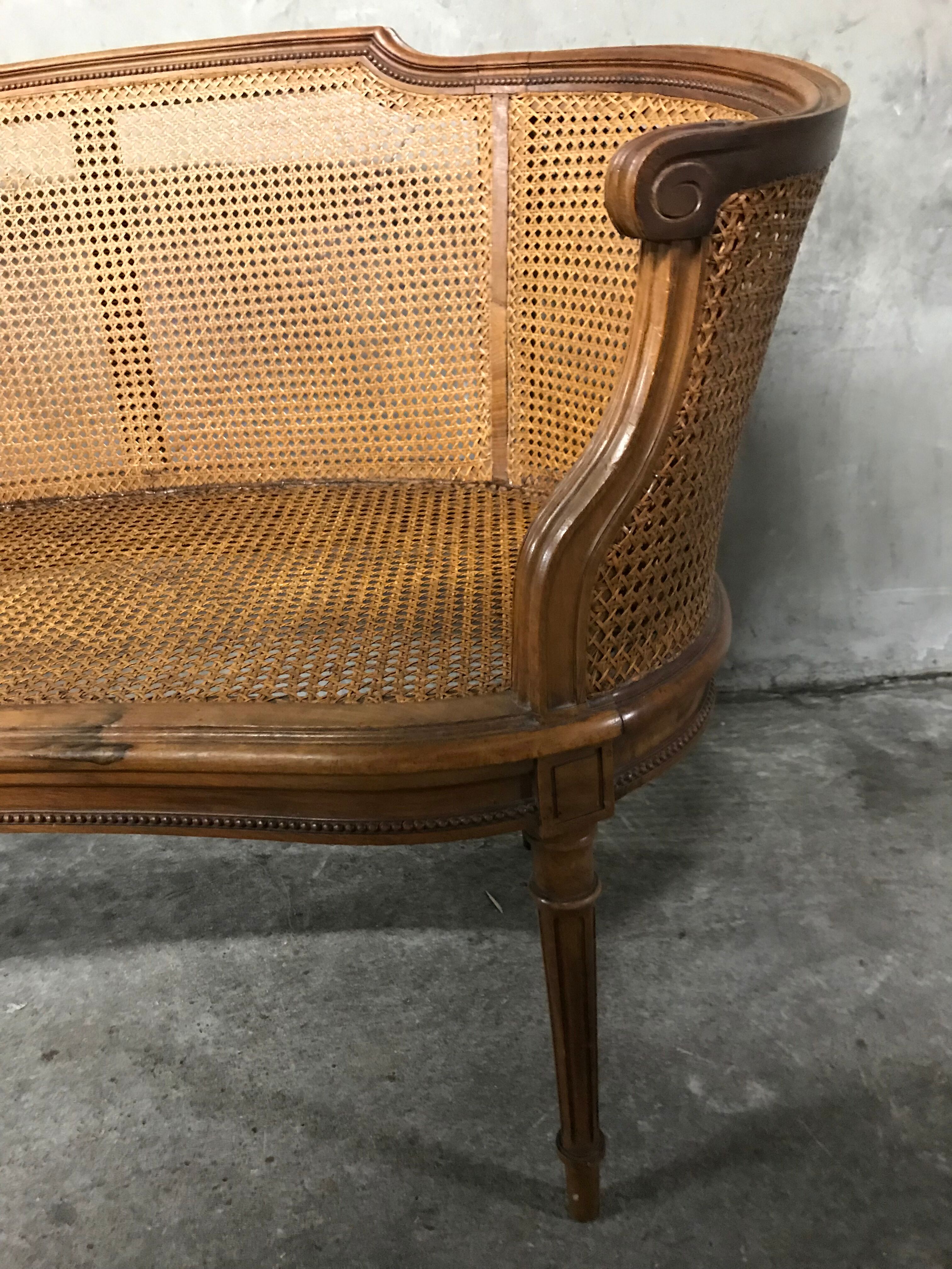 Sofa - Louis XVI cannage bench