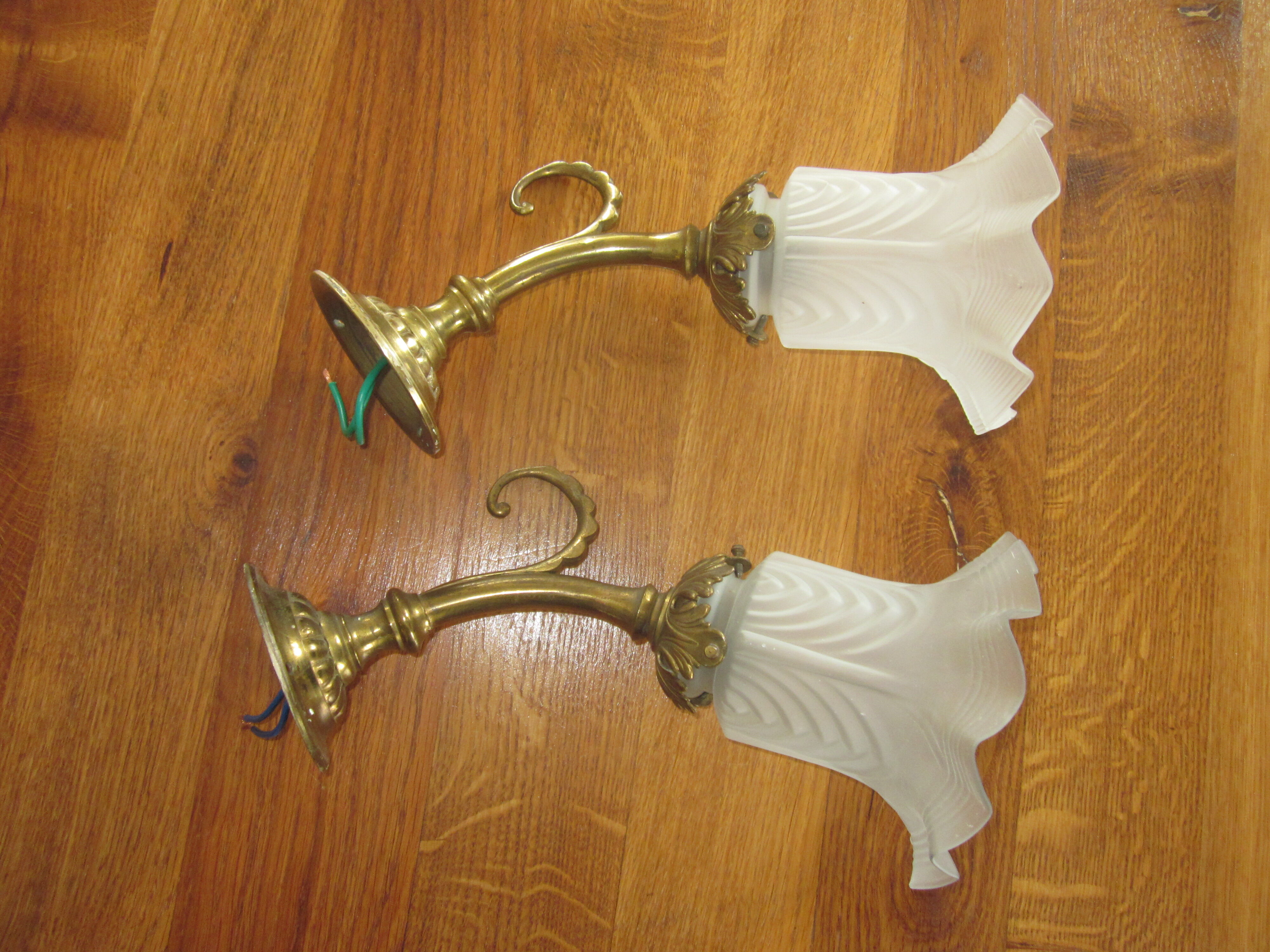 Pair of old bronze sconces