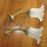 Pair of old bronze sconces