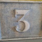 Antique french cast iron house number plate, from around 1900.
