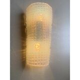 Set of Two "Crocodile" Opalino Murano Glass Wall Sconces