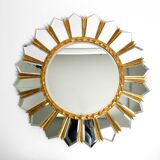 Large gilded Italian XXL Regency Sunburst Wall Mirror | diameter 93 cm
