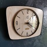 Vintage formica clock silent trapeze wall clock "Maple Electric Japy"
