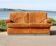 Orange suede leather and steel sofa. Circa 1970