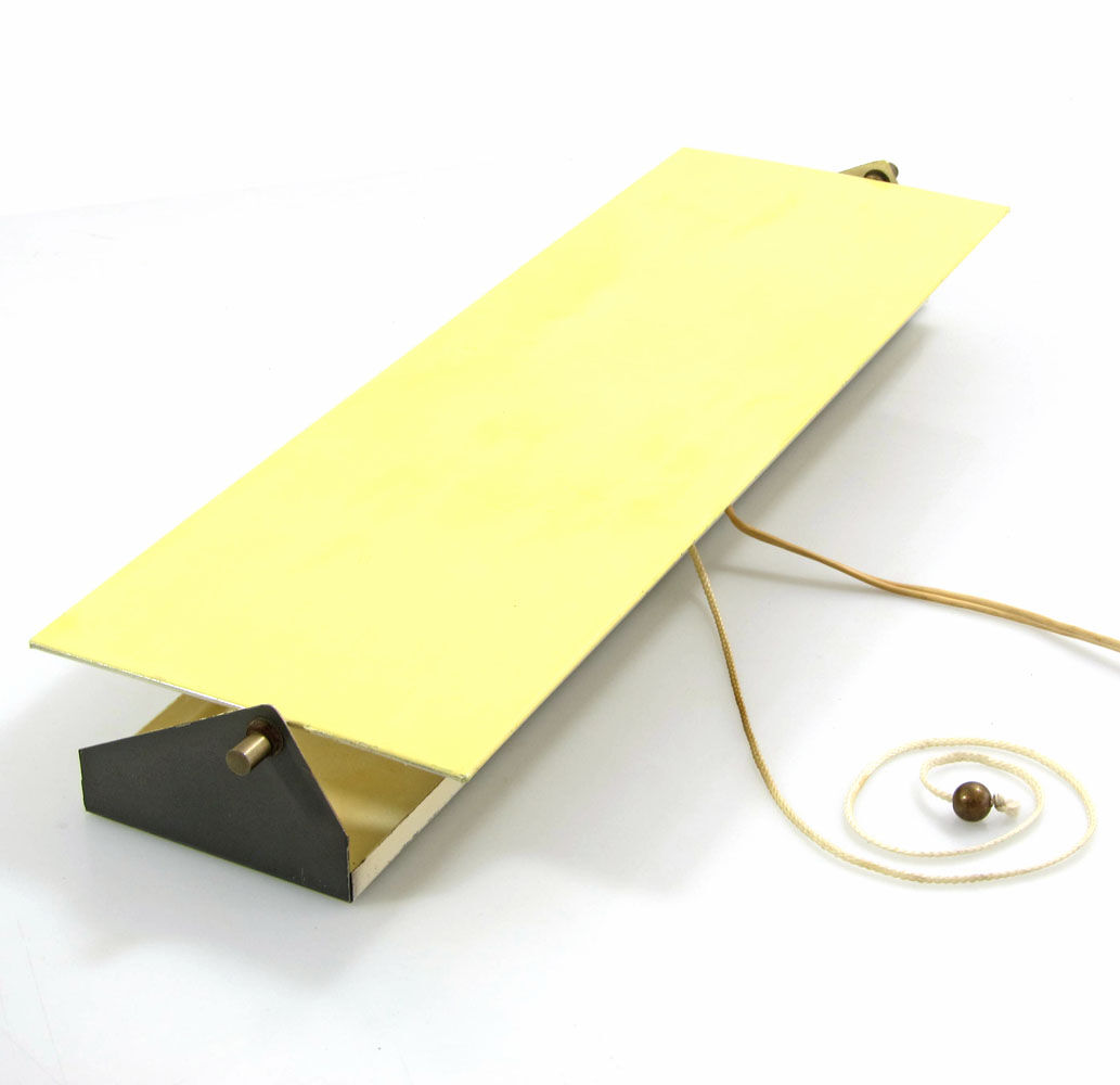 Large 1950s Anvia yellow metal wall lamp Perriand style