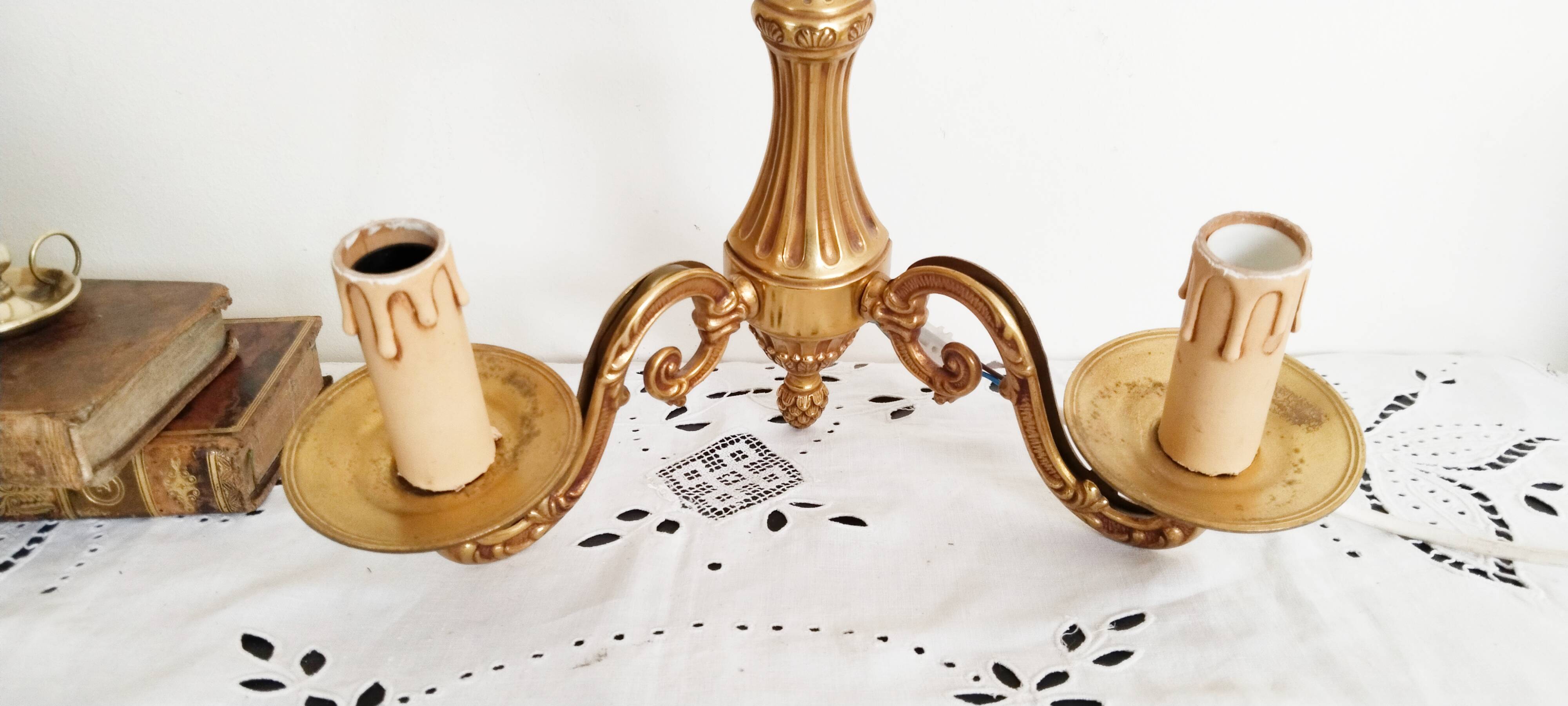 2-light brass wall light, vintage, Louis XVI style