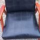 Pair of vintage beech armchairs feet compass covered with black moleskine from the 50s