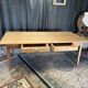 Large vintage table in restored solid elm.