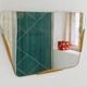 Large Trapezoidal Golden Wall Mirror With Engraved Diamond Pattern, Austria, 1950s