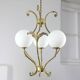Antique Italian Brass and Opaline Chandelier