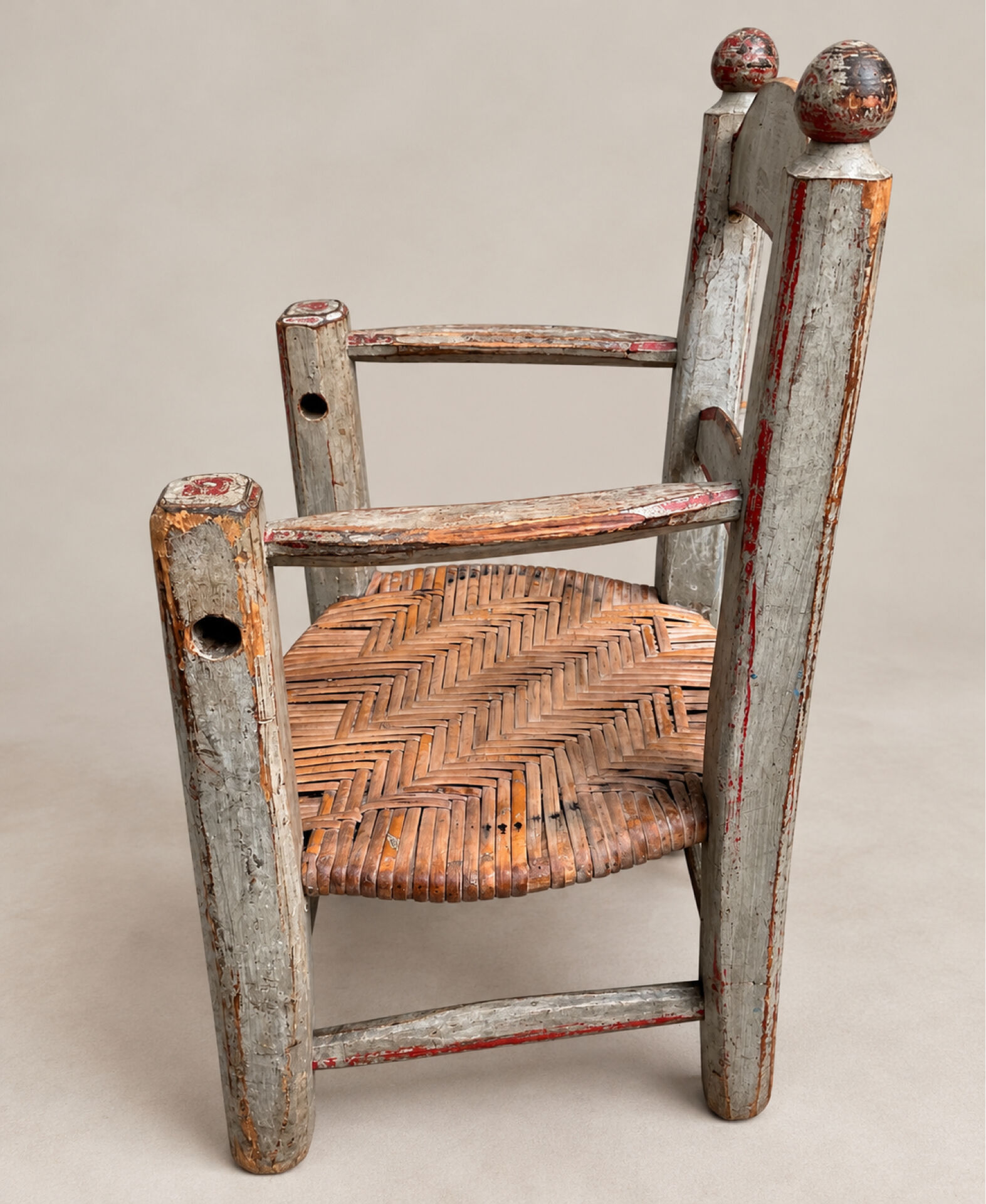 Small antique polychrome children's chair – French folk art