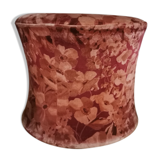 Pouf vintage décor floral velours