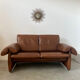 Vintage sofa 2 places leather camel design de sede ds-1023