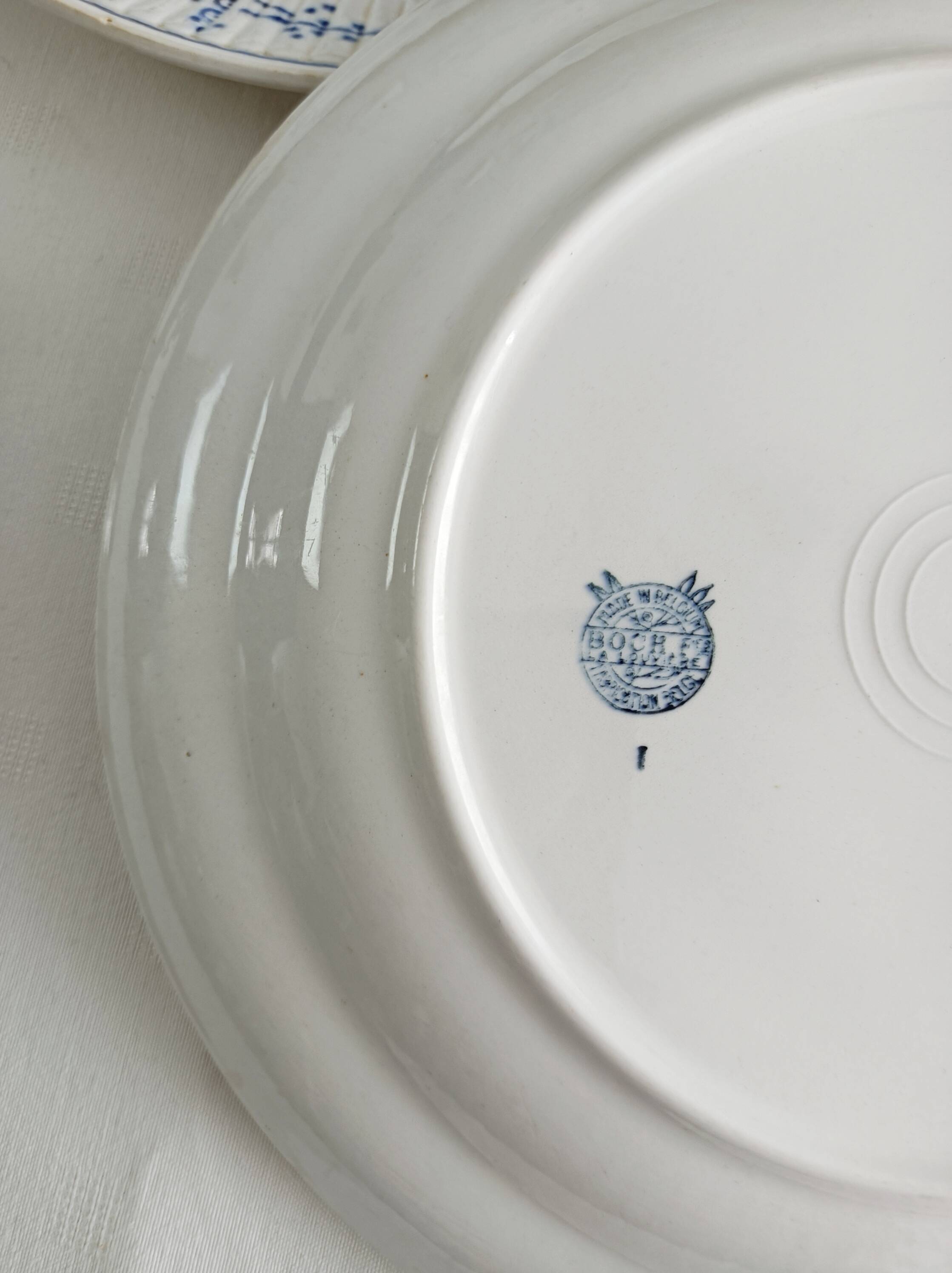 Set of 2 Boch soup plates, Copenhagen decor