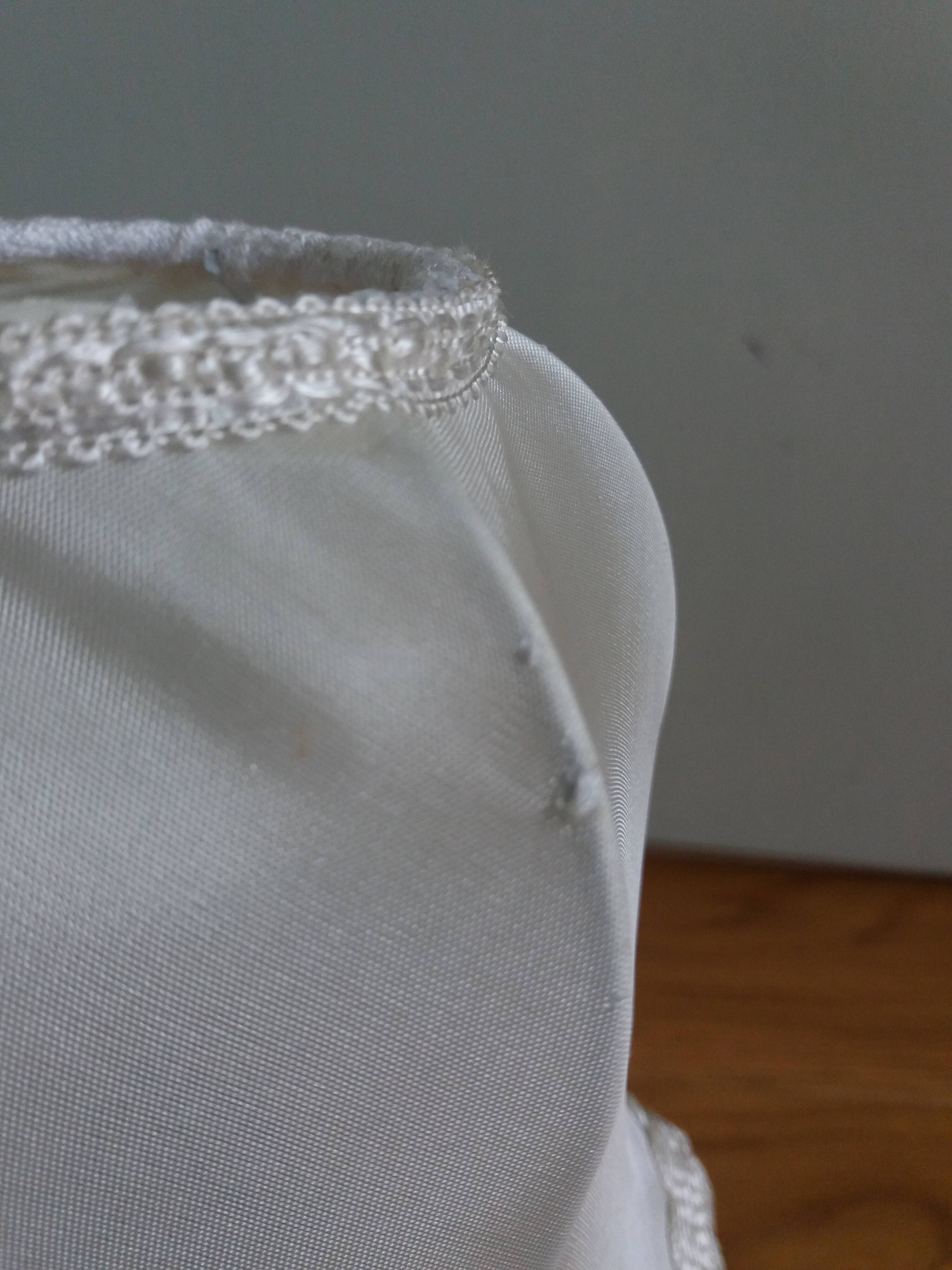 Turned wood lamp with fabric lampshade
