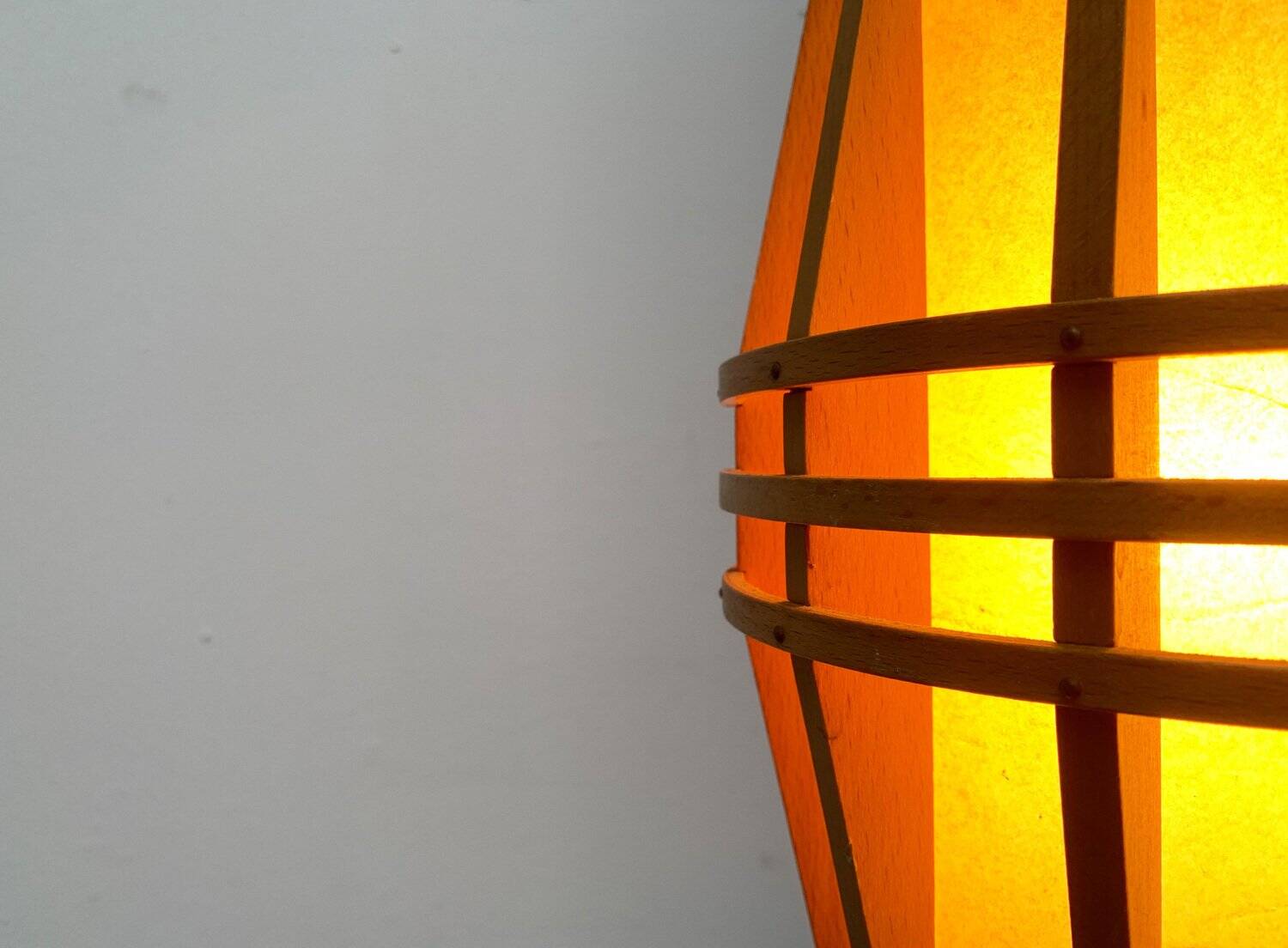 Mid-Century Wooden Cocoon Pendant Lamp