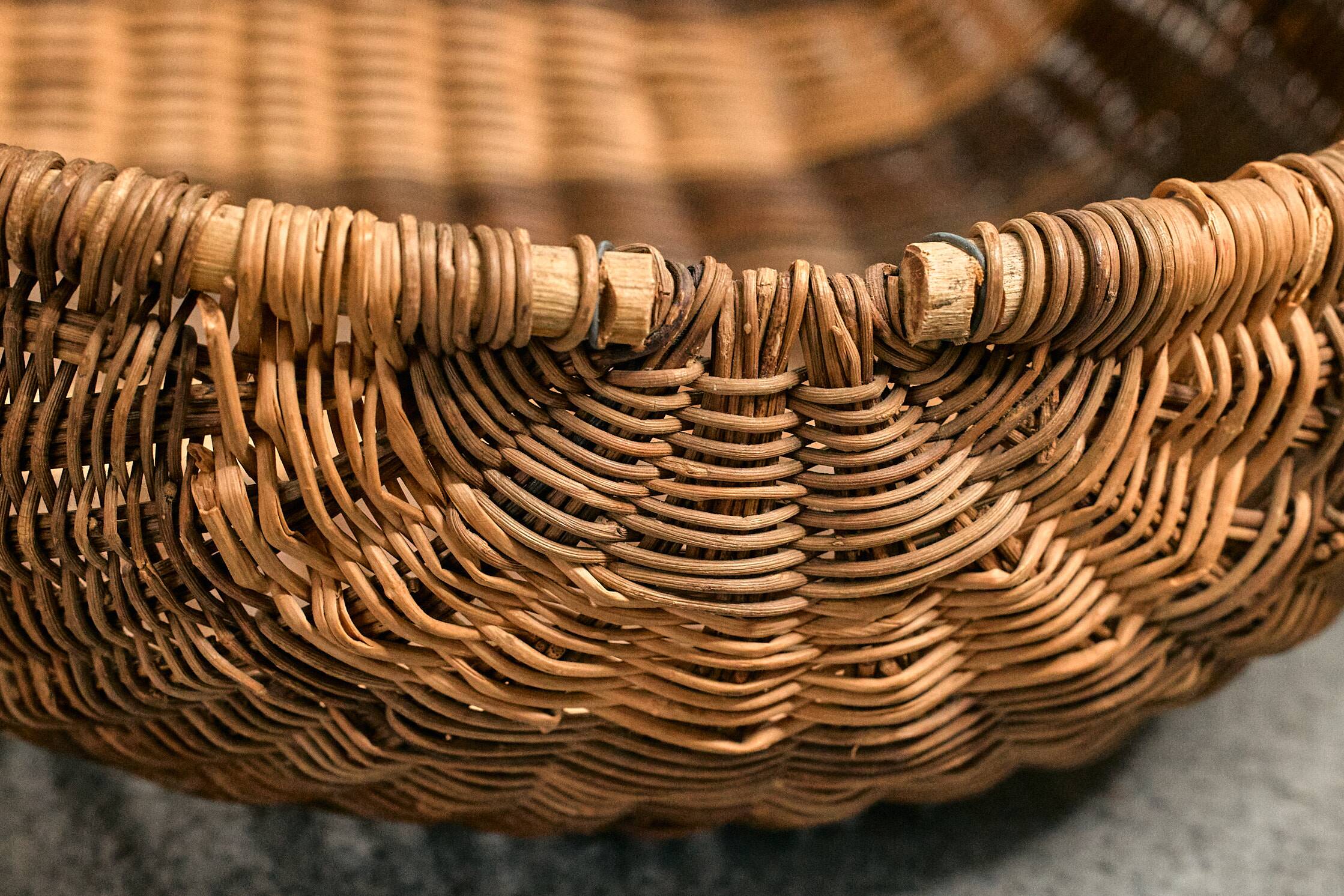 Osier, panier, corbeille, dépose, fourre-tout, courses, décoration
